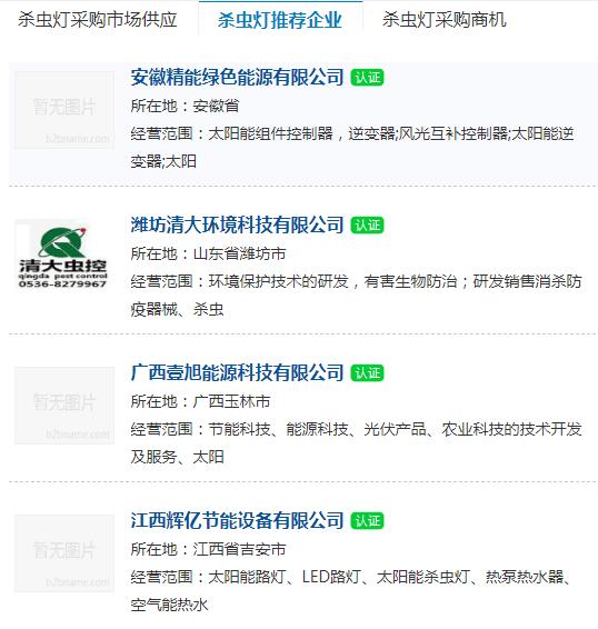 殺蟲燈企業(yè)名錄 殺蟲燈企業(yè)名錄